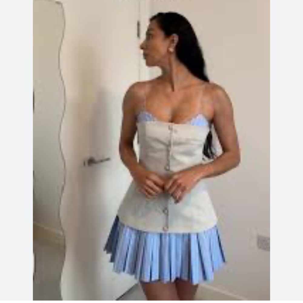 ZARA COMBINATION SHORT POPLIN DRESS - Picture 5 of 12